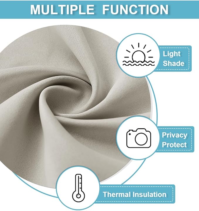 RYB HOME Curtains for Bedroom Living Room 72 inches Long, Thermal Insulated - Image 6