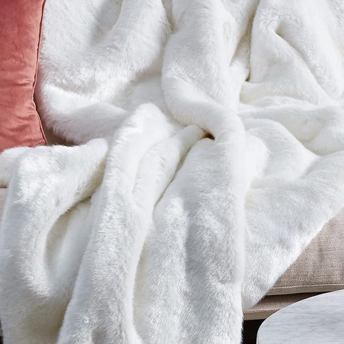 ORINOVA White Washable Furry Area Rug Runner Faux Bunny Fuzzy Fur Rugs - Image 3