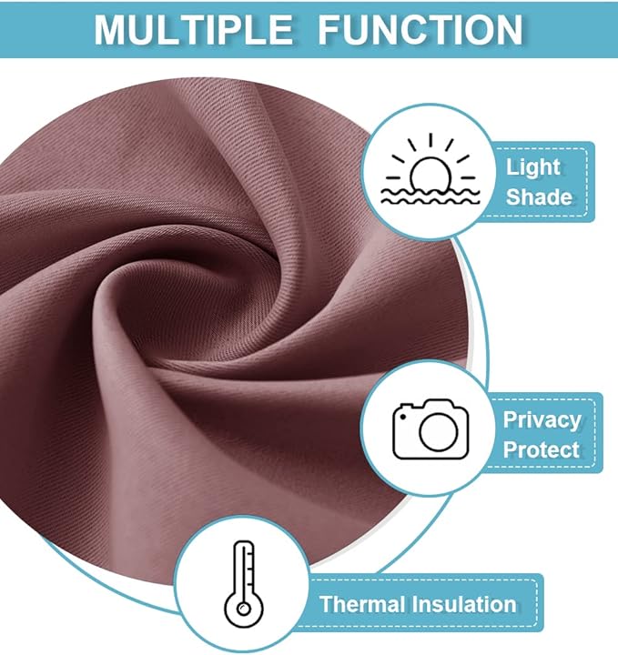 RYB HOME Cafe Blackout Curtains 24 inch Length, RV Curtains - Image 5