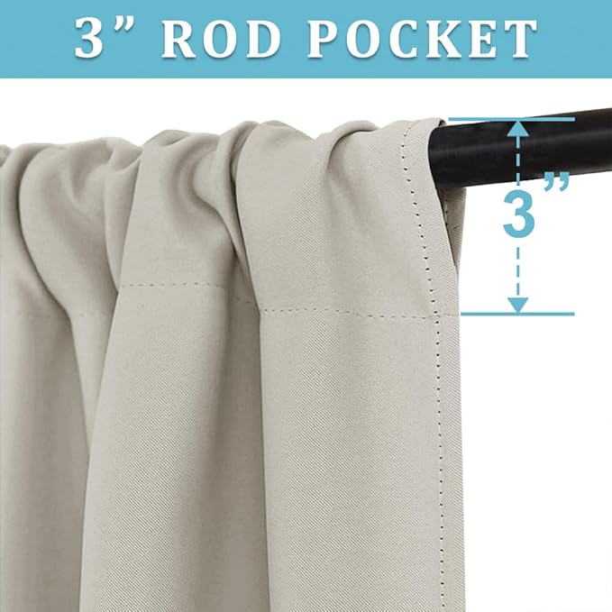 RYB HOME Short Curtains for Bedroom, Room Darkening Insulated Summer Heat Light - Image 2