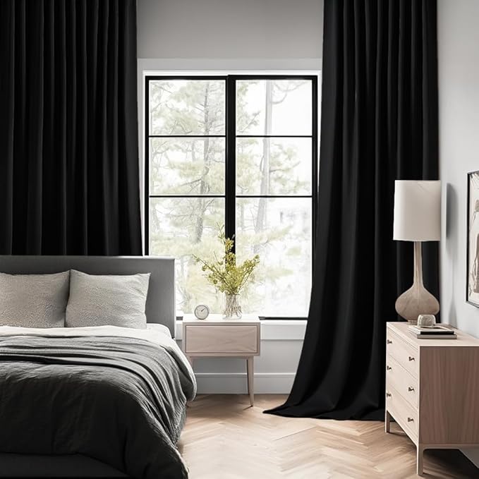 MIULEE Back Tab Blackout Curtains 90 Inch Long 2 Panels Set - Image 2