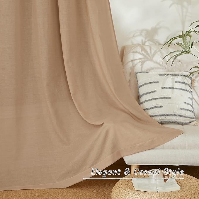 NICETOWN Rustic Linen 132 inch Long Curtains - Image 6