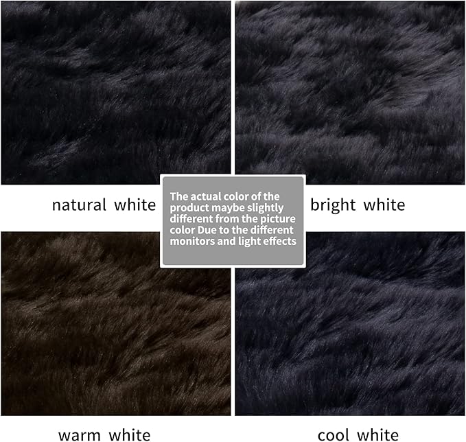 Faux Fur Rug for Bedroom, Small Furry Circle Rugs 3X3, Soft Shag Circular Rug - Image 6