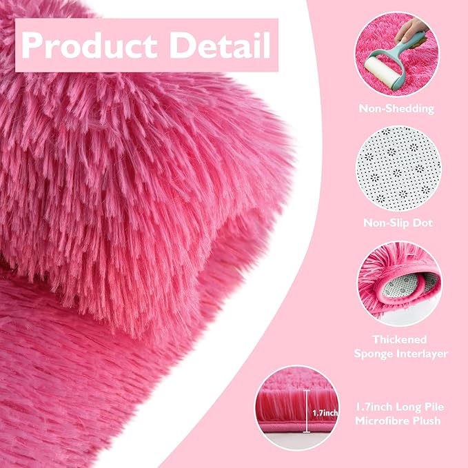 Shag Area Rug for Bedroom 3x5, Fluffy Area Rugs for Living Room, Soft Fuzzy Rug - Image 3