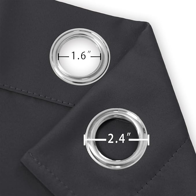 LEMOMO Dark Grey Thermal Blackout Curtains/42 x 72 Inch/Set of 2 Panels Room - Image 5