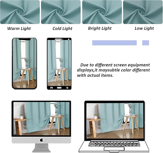 Simplebrand Ava Aqua Blackout Curtains - Image 8