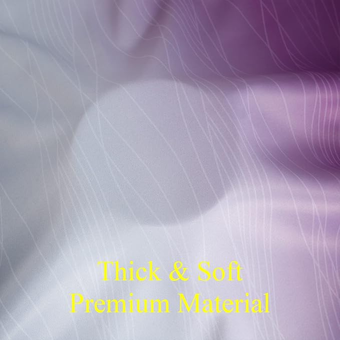 Purple and Grey Blackout Curtains 45 Inches Long, Ombre and Wavy Line Pattern - Image 8