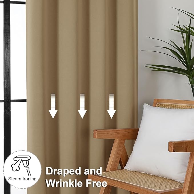 Simplebrand Ava Taupe Blackout Curtains - Image 7