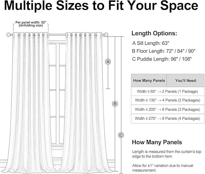 102 inch long Linen blackout curtains - Image 8