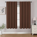 CUCRAF Brown Blackout Curtains 45 inch Length 2 Panels Set, Rod Pocket Room by CUCRAF