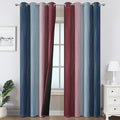 Estelar Textiler Navy Blue and Burgundy Red Ombre Blackout Curtains 90 Inch by ESTELARTEXTILER