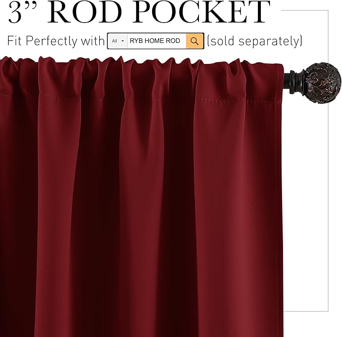 RYB HOME Small Window Curtains - Image 2