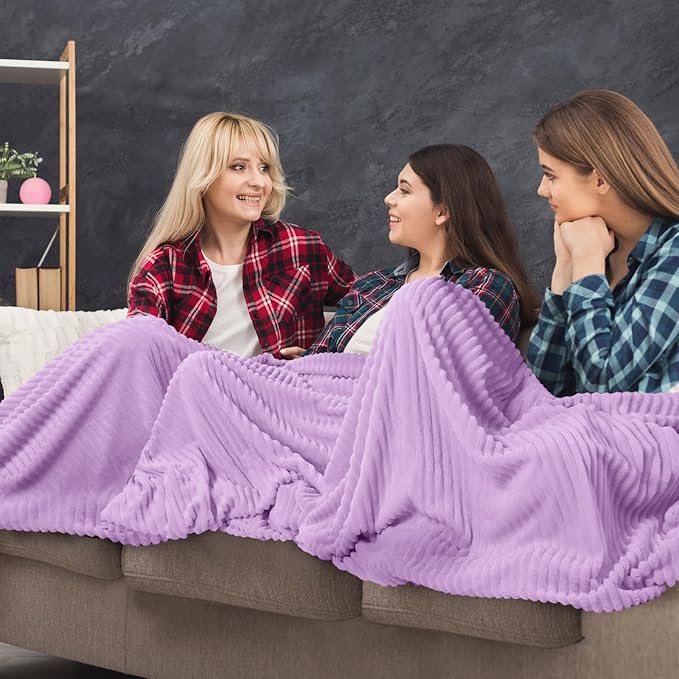 Buryeah 12 Pcs Flannel Throw Blanket Bulk 50 x 60 in Sleepover Blanket Outdoor - Image 4