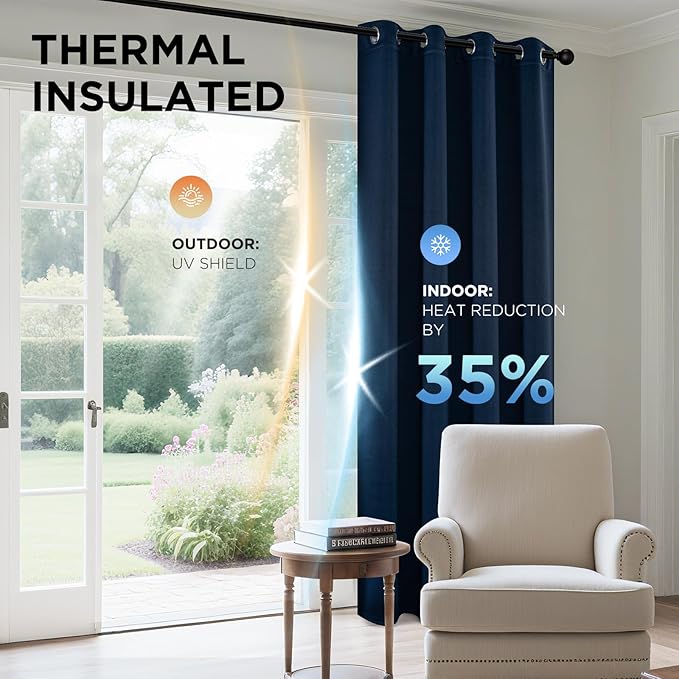 Joydeco Blackout Curtains 84 Inch Length 2 Panels Set, Thermal Insulated Long - Image 4