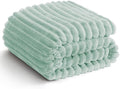 HIMEET Sage Green Ribbed Queen Size Blanket by Unknown