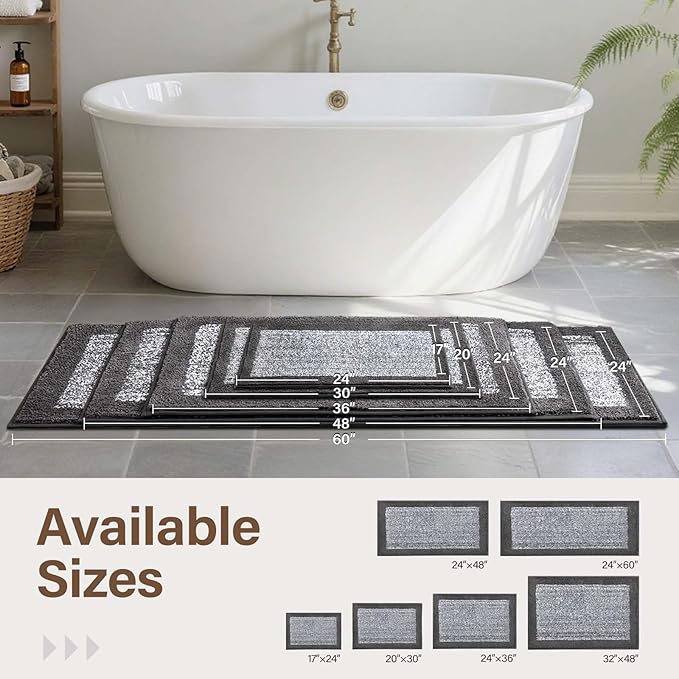 Long 2x4 Ft Runner Rug for Bathroom, Non Slip Washable Large Kitchen Rugs Bath - Image 8
