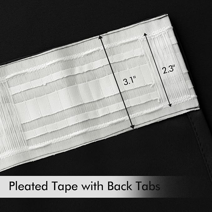 MIULEE Back Tab Blackout Curtains 90 Inch Long 2 Panels Set - Image 4