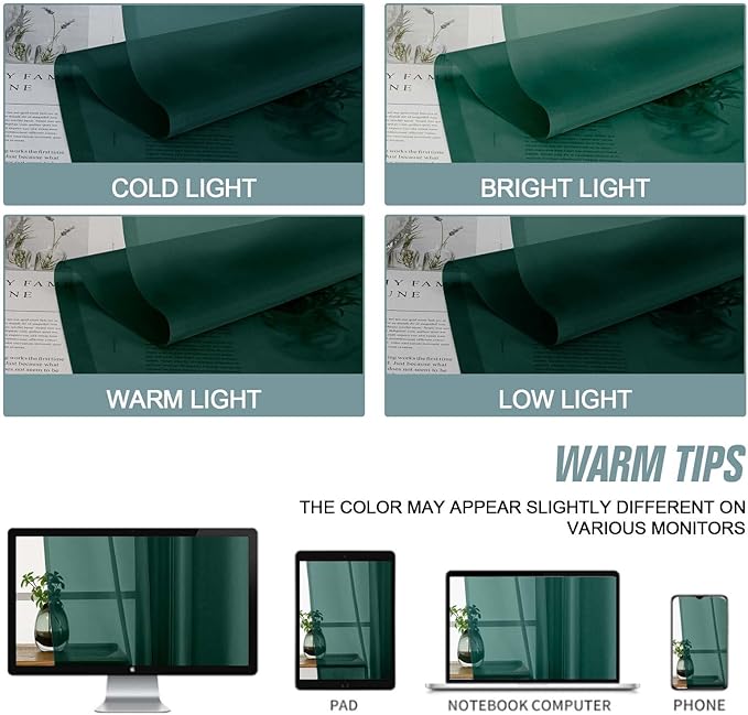 Green Sheer Curtains for Window 96 Inches Long 2 Panels, Soft Airy Voile Sheer - Image 6