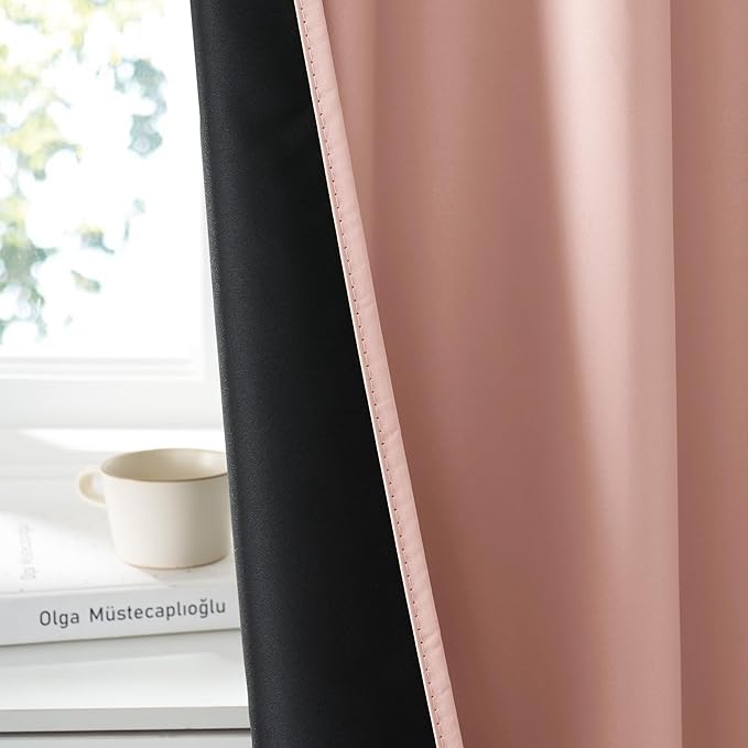 RYB HOME Bedroom Blackout Curtains 80 inches Long, 100% Blackout Thermal - Image 3
