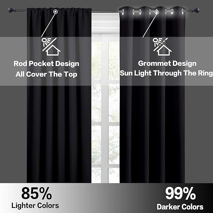RYB HOME 54 inch Blackout Curtains - Image 5