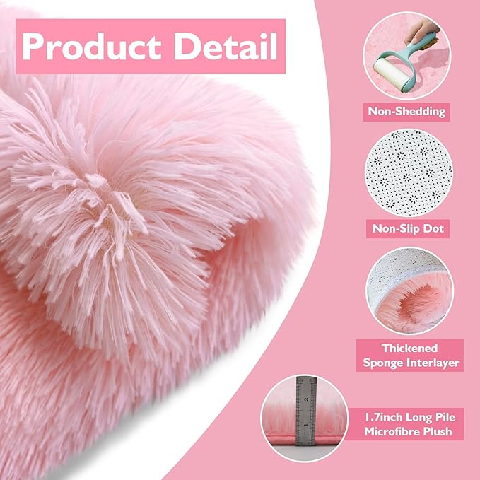 2x3 Fluffy Area Rugs for Bedroom Living Room, Small Soft Shag Fuzzy Rug - Image 4