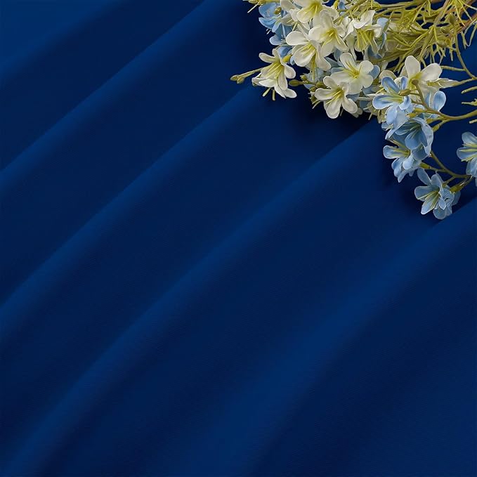 CUCRAF Royal Blue Blackout Curtains 45 inch Length 2 Panels Set, Rod Pocket - Image 7