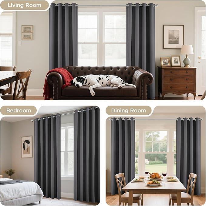 Joydeco 120 inches Long Blackout Curtains 2 Panels Set, Thermal Insulated - Image 6