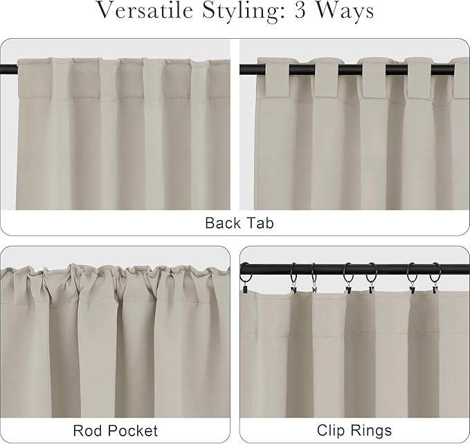 PONY DANCE Blackout Curtains, Cream Blackout Curtains - Image 4