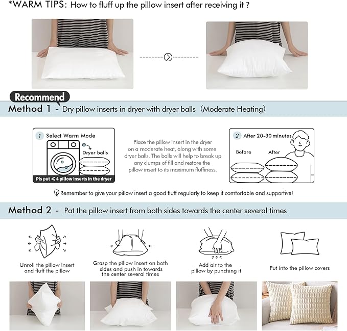 MIULEE Pillow Insert 18x18 Inch, Decorative Square Throw Pillow Inserts - Image 8