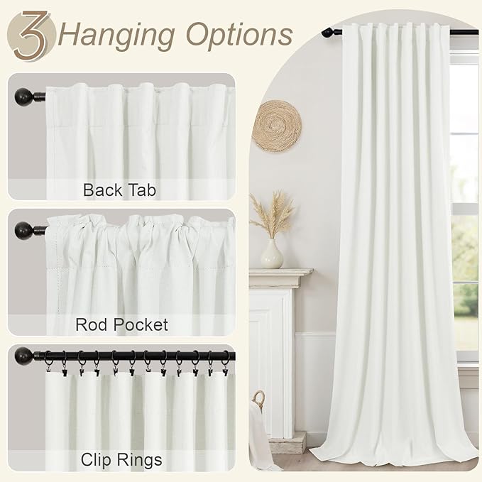 102 Inch Blackout Curtains 2 Panel Set Length Modern Decorative Dark Out Curtain - Image 6