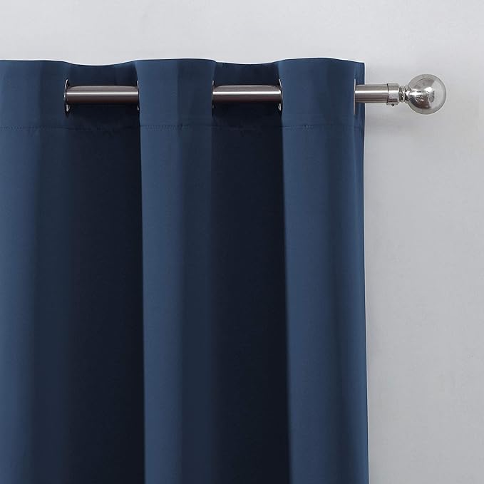 LEMOMO Navy Blue Thermal Blackout Curtains/52 x 54 Inch/Set of 2 Panels Room - Image 7