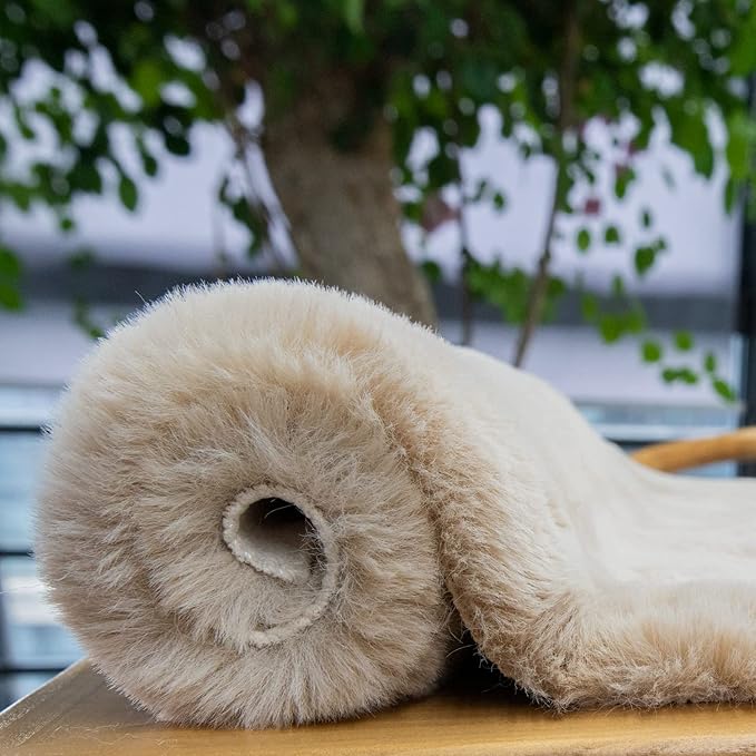 ORINOVA White Fluffy Faux Rabbit Fuzzy Fur Rug - Image 8