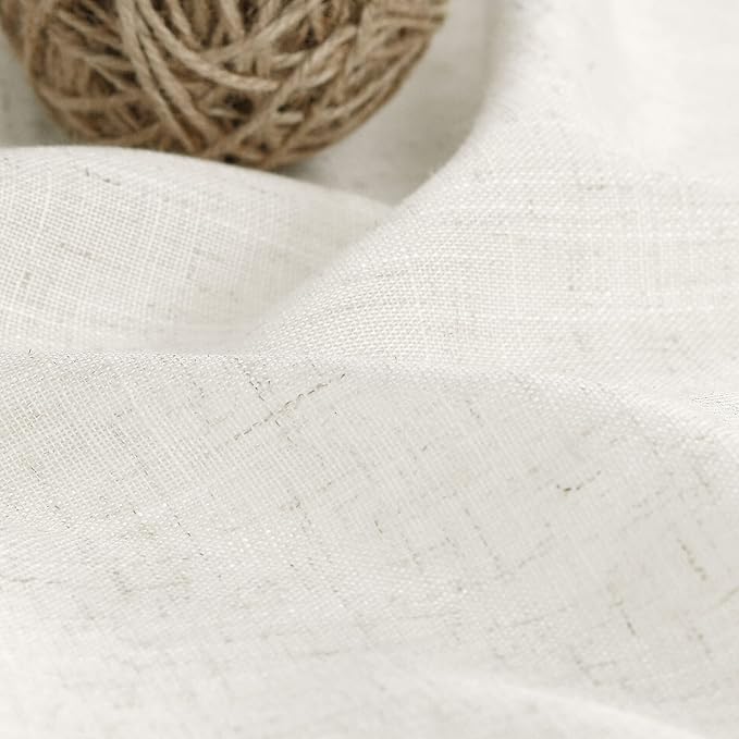 38 inches Wide Back Tab Linen Curtains 96 inches Long 2 Panels Set - Image 5
