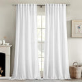 MIULEE White Linen Curtains 72 Inch Length 2 Panels by MIULEE