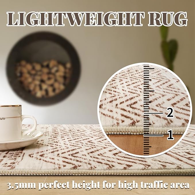 2x4 Washable Entryway Runner Rug: Moroccan Small Area Rug Soft Non Slip Door Mat - Image 5