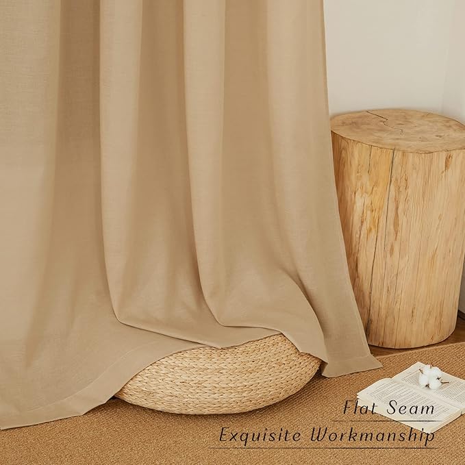 NICETOWN Rustic Linen 132 inch Long Curtains - Image 7