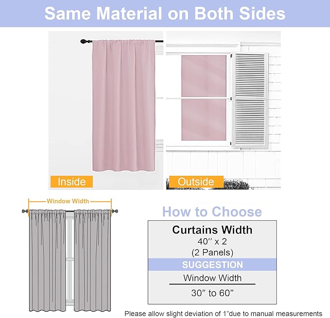Simplebrand Ava Blush Short Blackout Curtains - Image 8