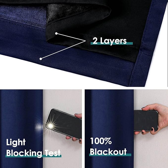 ChrisDowa 100% Blackout Curtains 63 inch Long - Image 4