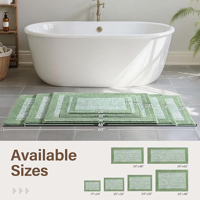 48x24 Long Bathroom Rugs Washable Non Slip, Soft Absorbent Quick Dry Mats - Image 6