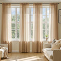 MIULEE Brown Sheer Curtains 108 Inches Long, 4 Panels Set, Rod Pocket Voile by MIULEE