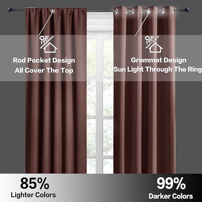 RYB HOME Short Blackout Curtains - Image 4
