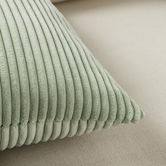 Fancy Homi 2 Packs Sage Green Decorative Throw Pillow Covers 16x16 Inch - Image 5
