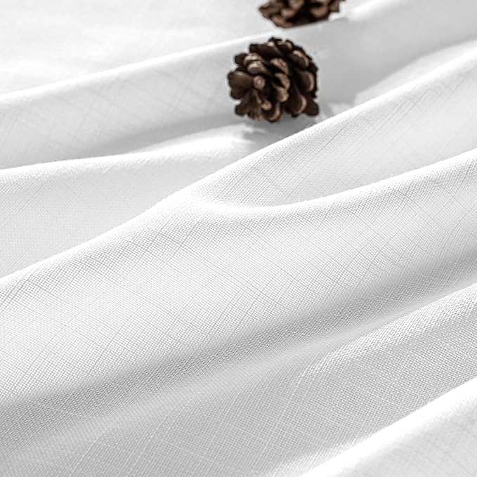 MIULEE White Linen Curtains 72 Inch Length 2 Panels - Image 2