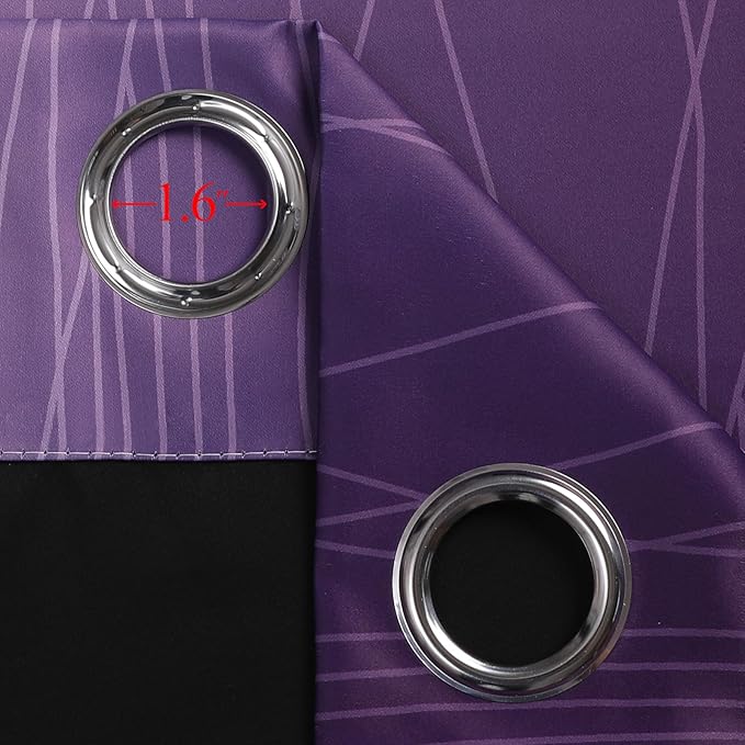 Estelar Textiler Black and Purple Ombre Blackout Curtains - Image 7