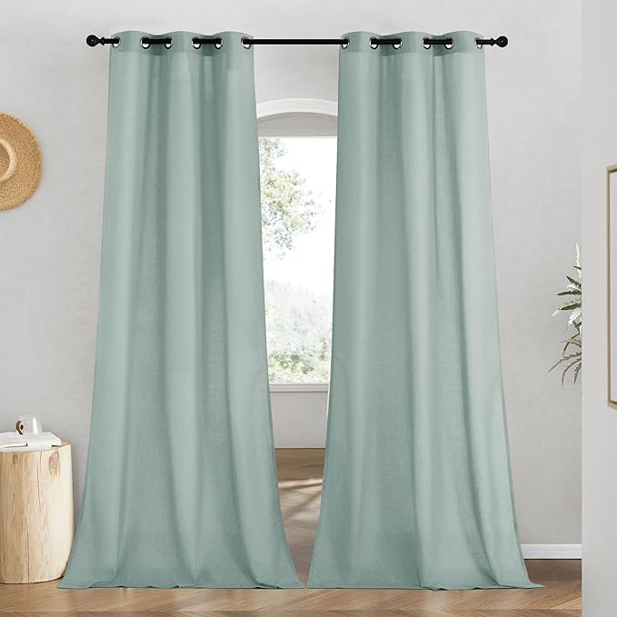 NICETOWN Rustic Linen 96 inch Long Curtains by NICETOWN