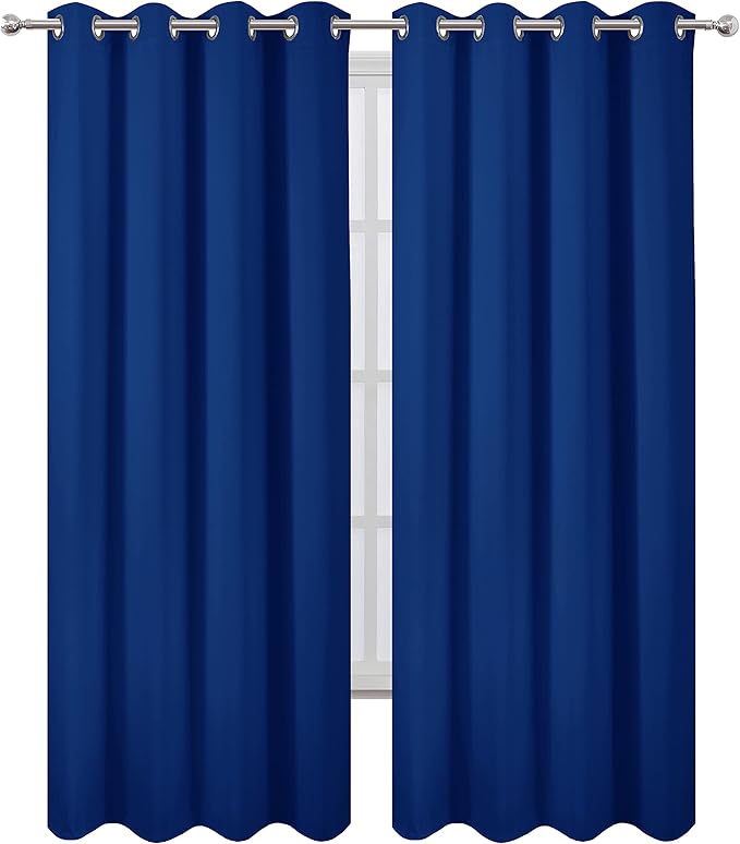 LEMOMO Blackout Curtains 66 x 84 inch/Royal Blue Curtains Set of 2 - Image 2