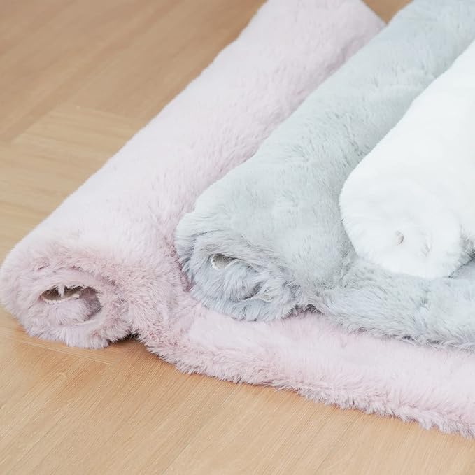Ghouse Faux Rabbit Fur Round Rug 6ft Grey Round Rugs - Image 7