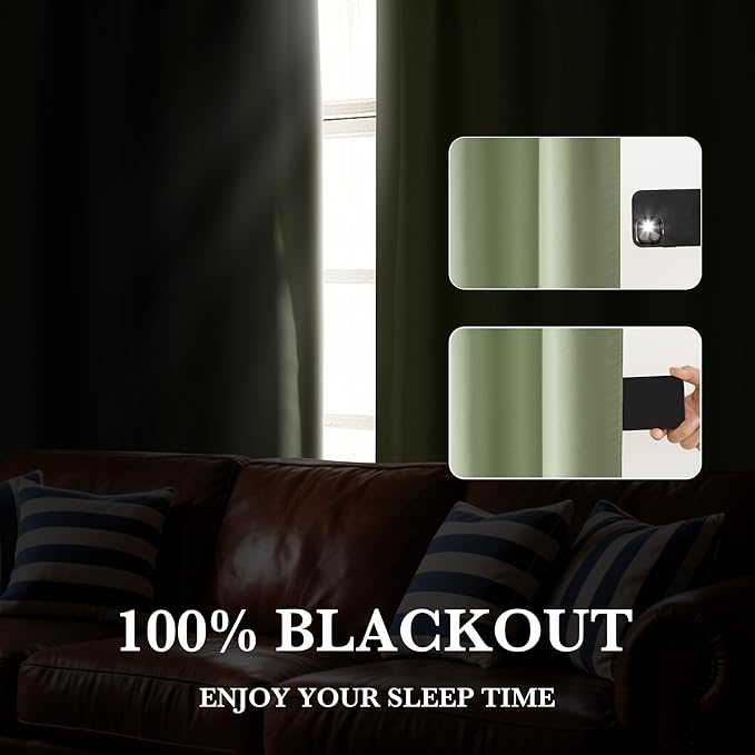 RYB HOME Bedroom Blackout Curtains 84 inches Long, 100% Blackout Thermal - Image 4