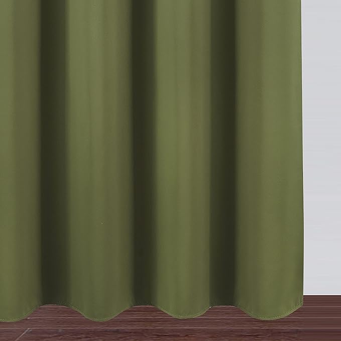 LEMOMO Olive Green Thermal Blackout Curtains/38 x 63 Inch/Set of 2 Panels Room - Image 9