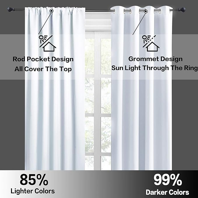 RYB HOME Basement Bathroom Kitchen Cafe Privacy Curtains, Short Insulating - Image 5